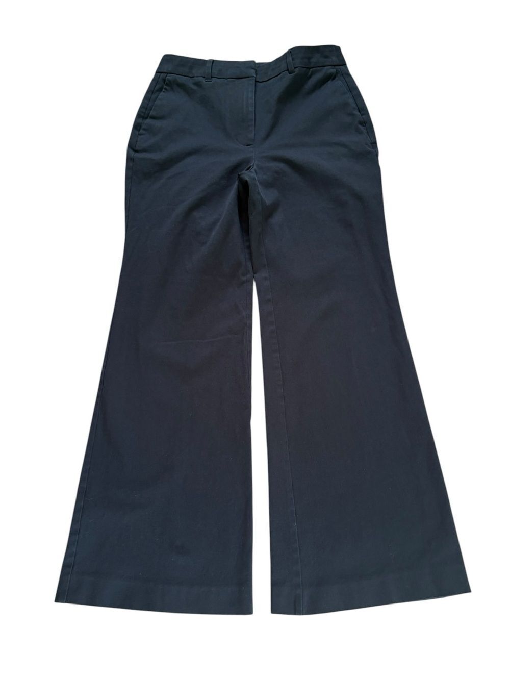 Boden Black Trouser Pants Flare Leg Womens Size 4 Petite Cotton Stretch